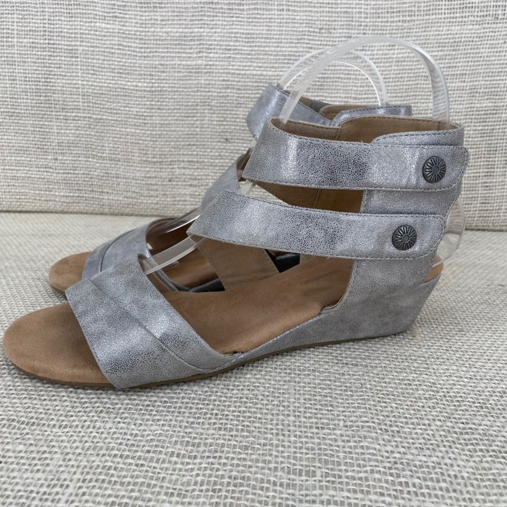 Rockport Briah Perf Sling Silver Metallic Wedge Sandals CH5113‎ Womens 7.5 M - Picture 9 of 11
